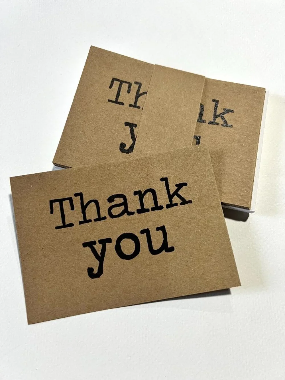 Thank You, kraft cards (set of 12)